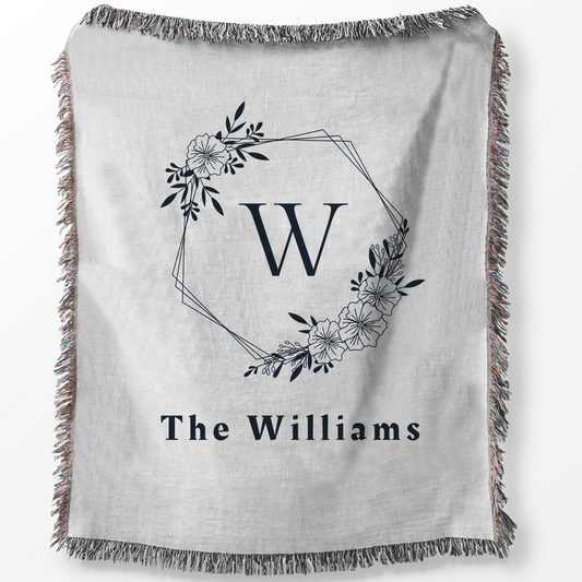 Family Name Monogram Woven Blanket