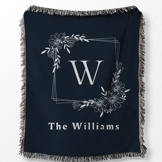 Family Name Blanket Blue background