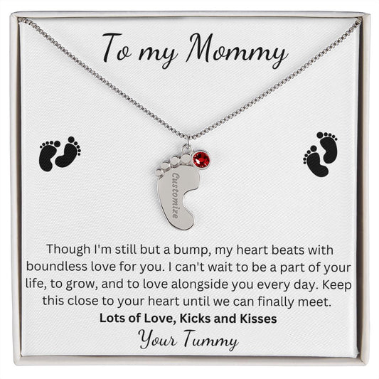 36 Baby Feet Necklace with Birthstones