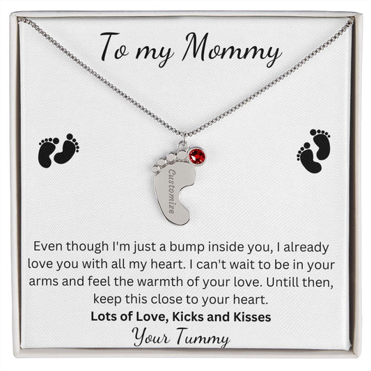 35 Baby Feet Necklace with Birthstones